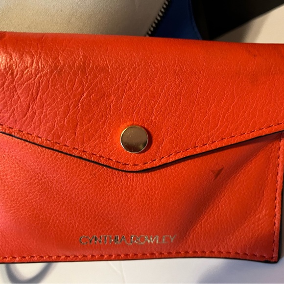 Cynthia Rowley Neoprene/Leather Tote Shoulder Bag Color Block Blue Black Red - Picture 4 of 11